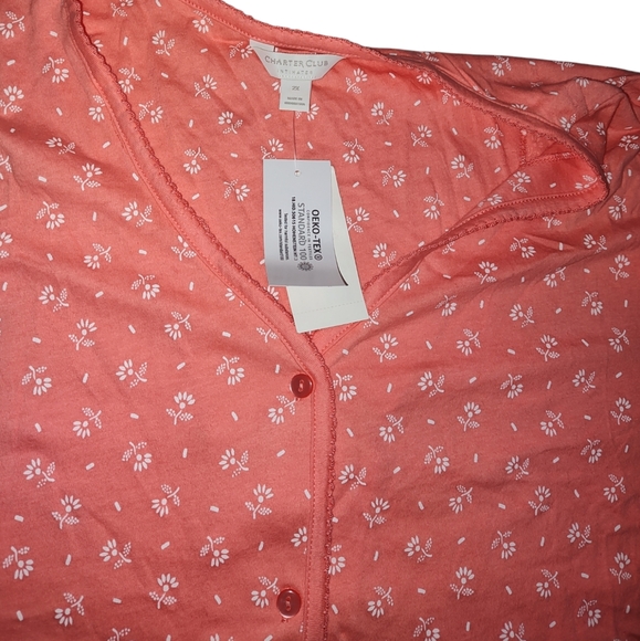 Basic button down 100% cotton PJ top only . Nwt . - Picture 4 of 5